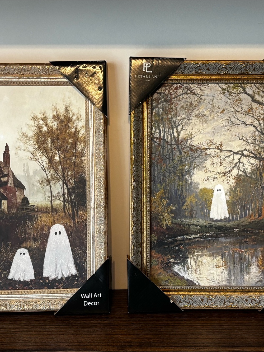 Viral Petal Lane Framed Haunted Ghost wall art picture set of 2